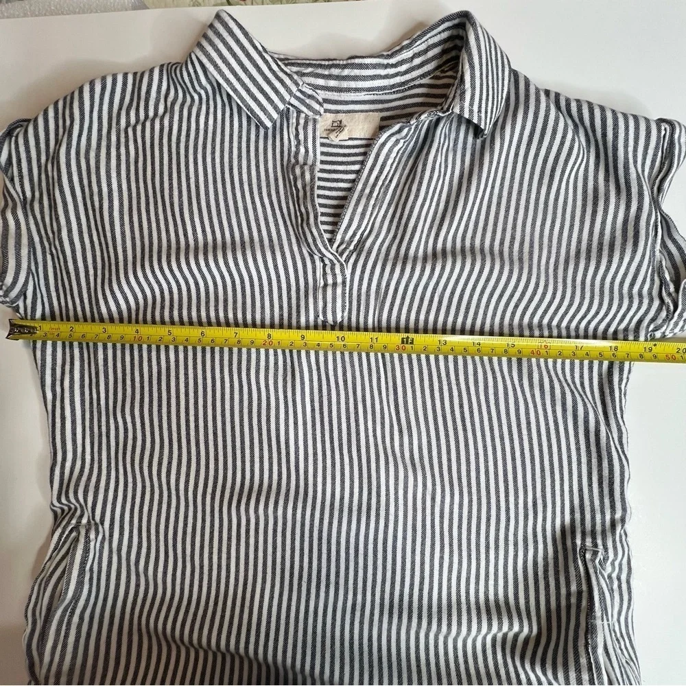 Thread+Supply Black & White Vertical Stripe Soft Tunic Top/Dress Women Sz Small